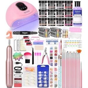 Acrylic Nail Art Kit-Nail Art Manicure Set Acrylic Powder Brush Glitter File